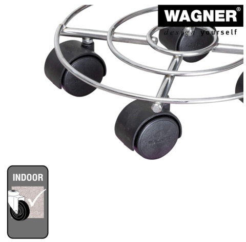 WAGNER Rolka na Rośliny Chromowana Ø 23 x 6,5 cm - Mobilna Podstawka Pod Doniczkę do Wnętrz (Max. 60 kg) WAGNER Rolka na Rośliny Chromowana Ø 23 x 6,5 cm - Mobilna Podstawka Pod Doniczkę do Wnętrz (Max. 60 kg)