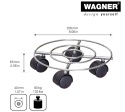 WAGNER Rolka na Rośliny Chromowana Ø 23 x 6,5 cm - Mobilna Podstawka Pod Doniczkę do Wnętrz (Max. 60 kg)