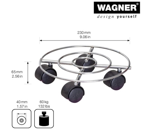 WAGNER Rolka na Rośliny Chromowana Ø 23 x 6,5 cm - Mobilna Podstawka Pod Doniczkę do Wnętrz (Max. 60 kg) WAGNER Rolka na Rośliny Chromowana Ø 23 x 6,5 cm - Mobilna Podstawka Pod Doniczkę do Wnętrz (Max. 60 kg)