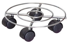 WAGNER Rolka na Rośliny Chromowana Ø 23 x 6,5 cm - Mobilna Podstawka Pod Doniczkę do Wnętrz (Max. 60 kg)