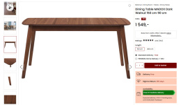 Stół Do Jadalni Beliani MADOX Ciemny Orzech 150x90 cm