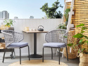 Stolik Bistro Beliani PALMI 60x60 cm Imitacja Drewna Brązowy Ogrodowy