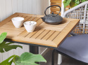 Stolik Bistro Beliani PALMI 60x60 cm Imitacja Drewna Brązowy Ogrodowy