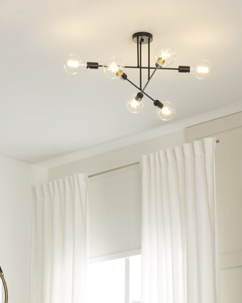 Lampa Sufitowa Beliani KIDANE Metal Czarny Nowoczesna Lampa Sufitowa Beliani KIDANE Metal Czarny Nowoczesna