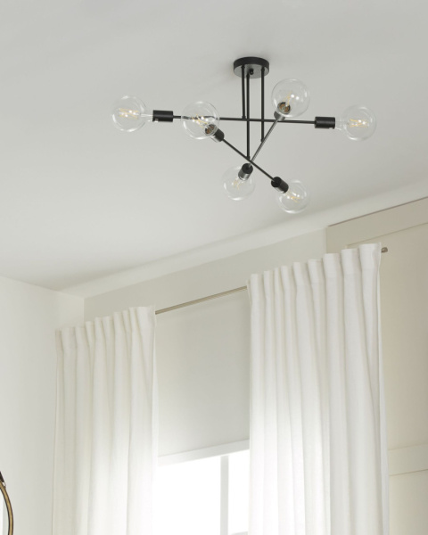 Lampa Sufitowa Beliani KIDANE Metal Czarny Nowoczesna Lampa Sufitowa Beliani KIDANE Metal Czarny Nowoczesna