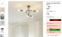 Lampa Sufitowa Beliani KIDANE Metal Czarny Nowoczesna