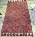 Dywan Bawełniany Beliani NIGDE 160 x 230 cm Czerwony z Frędzlami Etniczny