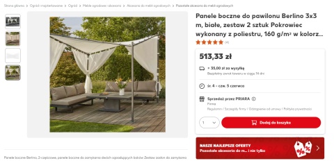 Panele Boczne do Pawilonu Berlino 3x3 m Białe (Zestaw 2 szt.) Panele Boczne do Pawilonu Berlino 3x3 m Białe (Zestaw 2 szt.)