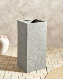 Donica Beliani DION Ceramic 33 cm Jasnoszara – Elegancka Donica Ogrodowa