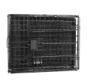 Amazon Basics Klatka dla Psów – Wytrzymała, Składana, Podwójne Drzwiczki, z Podstawką, 60,96 x 45,72 x 50,8 cm, Czarna