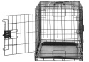 Amazon Basics Klatka dla Psów – Wytrzymała, Składana, Podwójne Drzwiczki, z Podstawką, 60,96 x 45,72 x 50,8 cm, Czarna