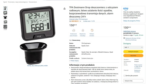 TFA Dostmann Drop Deszczomierz z Odczytem Radiowym – Bezprzewodowa Transmisja Danych, Alarm Deszczowy 24h i Historia Opadów TFA Dostmann Drop Deszczomierz z Odczytem Radiowym – Bezprzewodowa Transmisja Danych, Alarm Deszczowy 24h i Historia Opadów