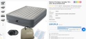 INTEX 64126 Materac Dmuchany Dwuosobowy Dura-Beam Plus z Wbudowaną Pompką Elektryczną 220-240V – 152x203x46 cm, Grafitowo-Beżowy