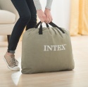 INTEX 64126 Materac Dmuchany Dwuosobowy Dura-Beam Plus z Wbudowaną Pompką Elektryczną 220-240V – 152x203x46 cm, Grafitowo-Beżowy