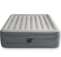 INTEX 64126 Materac Dmuchany Dwuosobowy Dura-Beam Plus z Wbudowaną Pompką Elektryczną 220-240V – 152x203x46 cm, Grafitowo-Beżowy