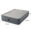 INTEX 64126 Materac Dmuchany Dwuosobowy Dura-Beam Plus z Wbudowaną Pompką Elektryczną 220-240V – 152x203x46 cm, Grafitowo-Beżowy