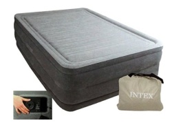 INTEX 64418ND Materac Dmuchany Dura-Beam Comfort Plush High Rise – Queen Size, 152x203x56 cm, z Wbudowaną Pompką Elektryczną