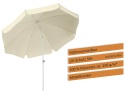 Schneider Parasol Ibiza Natural Ø 200 cm – UV 50+, Stalowy Stelaż, Regulowany Kąt Pochylenia, Impregnowany