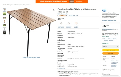 Castelmerlino 280 Składany Stół Okumè cm 100 x 60 cm – Naturalne Drewno i Matowa Czerń Castelmerlino 280 Składany Stół Okumè cm 100 x 60 cm – Naturalne Drewno i Matowa Czerń