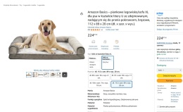 Amazon Basics – Piankowe Legowisko / Sofa XL dla Psa w Kształcie Litery U, Ze Zdejmowanym Pokrowcem, Brązowe, 112 x 89 x 20 cm
