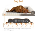 Amazon Basics – Piankowe Legowisko / Sofa XL dla Psa w Kształcie Litery U, Ze Zdejmowanym Pokrowcem, Brązowe, 112 x 89 x 20 cm