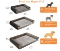 Amazon Basics – Piankowe Legowisko / Sofa XL dla Psa w Kształcie Litery U, Ze Zdejmowanym Pokrowcem, Brązowe, 112 x 89 x 20 cm