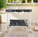 Outsunny Poduszka na materac z oparciem na ławkę ogrodową huśtawkę 3-osobową sofę, duży komfort 150 x 98 x 8 cm, kolor szary