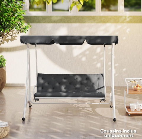Outsunny Poduszka na materac z oparciem na ławkę ogrodową huśtawkę 3-osobową sofę, duży komfort 150 x 98 x 8 cm, kolor szary Outsunny Poduszka na materac z oparciem na ławkę ogrodową huśtawkę 3-osobową sofę, duży komfort 150 x 98 x 8 cm, kolor szary