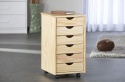 Inter Link Kontener Mobilny Nils z 6 Szufladami, Lite Drewno Sosnowe Naturalne, WxDxH: 35x39x66 cm Szafka, regał