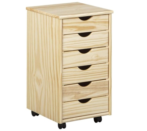 Inter Link Kontener Mobilny Nils z 6 Szufladami, Lite Drewno Sosnowe Naturalne, WxDxH: 35x39x66 cm Szafka, regał Inter Link Kontener Mobilny Nils z 6 Szufladami, Lite Drewno Sosnowe Naturalne, WxDxH: 35x39x66 cm Szafka, regał
