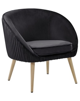 Fotel welurowy czarny TROMSO w stylu retro
