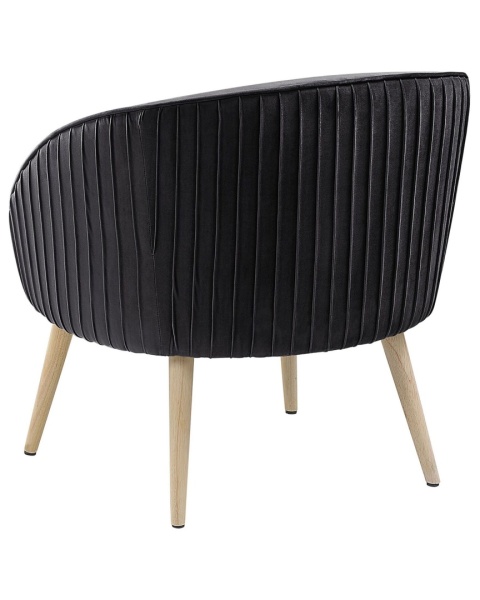 Fotel welurowy czarny TROMSO w stylu retro Fotel welurowy czarny TROMSO w stylu retro