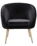 Fotel welurowy czarny TROMSO w stylu retro