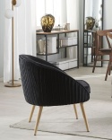 Fotel welurowy czarny TROMSO w stylu retro