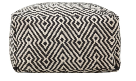 Puf Beliani MUKKI – czarno-biały, bawełna, 50×50×30 cm Puf Beliani MUKKI – czarno-biały, bawełna, 50×50×30 cm