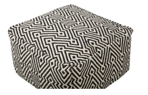 Puf Beliani MUKKI – czarno-biały, bawełna, 50×50×30 cm Puf Beliani MUKKI – czarno-biały, bawełna, 50×50×30 cm