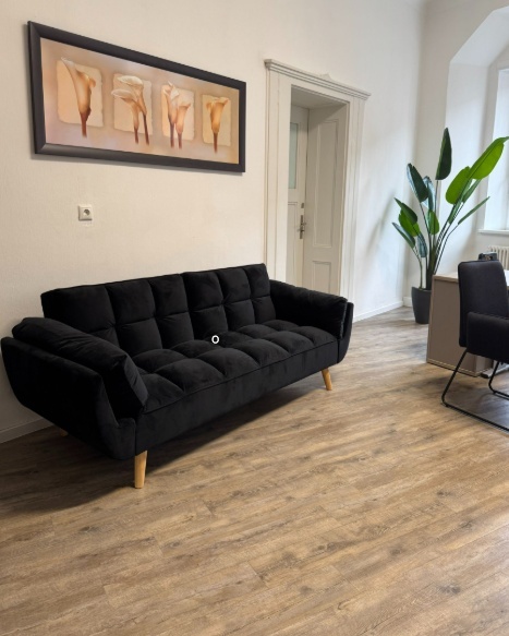 Sofa rozkładana ASBY Welur Czarny dla 3 osób Sofa rozkładana ASBY Welur Czarny dla 3 osób