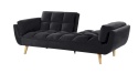 Sofa rozkładana ASBY Welur Czarny dla 3 osób