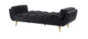 Sofa rozkładana ASBY Welur Czarny dla 3 osób