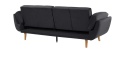 Sofa rozkładana ASBY Welur Czarny dla 3 osób