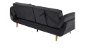 Sofa rozkładana ASBY Welur Czarny dla 3 osób