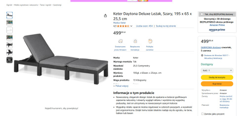 Komfortowy Leżak Ogrodowy z Regulowanym Oparciem Keter Daytona Deluxe Szary Komfortowy Leżak Ogrodowy z Regulowanym Oparciem Keter Daytona Deluxe Szary