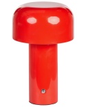 Beliani Bezprzewodowa lampa stołowa LED BESOS czerwona, metalowa, ze ściemniaczem
