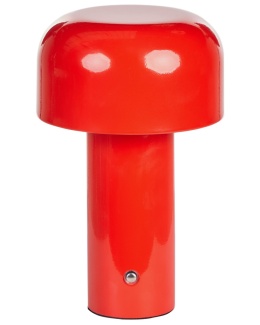 Beliani Bezprzewodowa lampa stołowa LED BESOS czerwona, metalowa, ze ściemniaczem