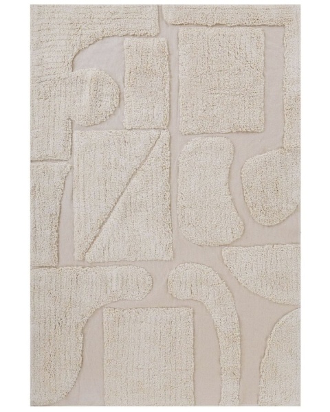 Beliani Dywan DIYADIN Beżowy 160 x 230 cm Bawełniany Abstrakcyjny Beliani Dywan DIYADIN Beżowy 160 x 230 cm Bawełniany Abstrakcyjny
