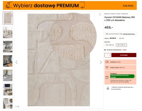 Beliani Dywan DIYADIN Beżowy 160 x 230 cm Bawełniany Abstrakcyjny Beliani Dywan DIYADIN Beżowy 160 x 230 cm Bawełniany Abstrakcyjny