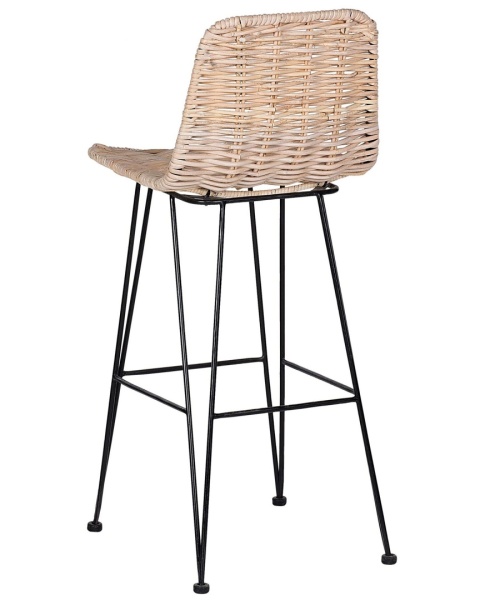 Beliani Krzesło Barowe CASSITA Rattan Naturalny Rustykalne Beliani Krzesło Barowe CASSITA Rattan Naturalny Rustykalne