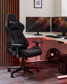 Beliani Krzesło biurowe WARRIOR czarne regulowane ergonomiczne gamingowe