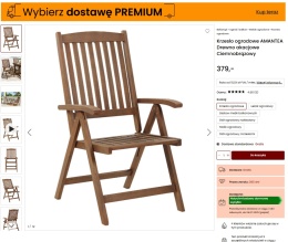 Beliani Krzesło ogrodowe AMANTEA Ciemnobrązowe Drewno akacjowe Składane z regulowanym oparciem