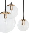 Beliani Lampa wisząca LADON 3-punktowa Szklana Przezroczysta ze złotym mocowaniem